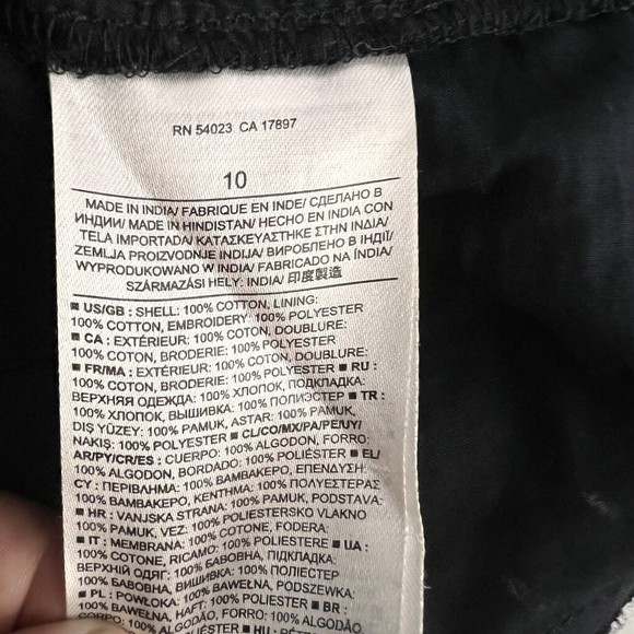 Banana Republic Shift Dress Womens Black 10 Eyelet Meshed Lined Flutter Sleeves - Picture 10 of 13